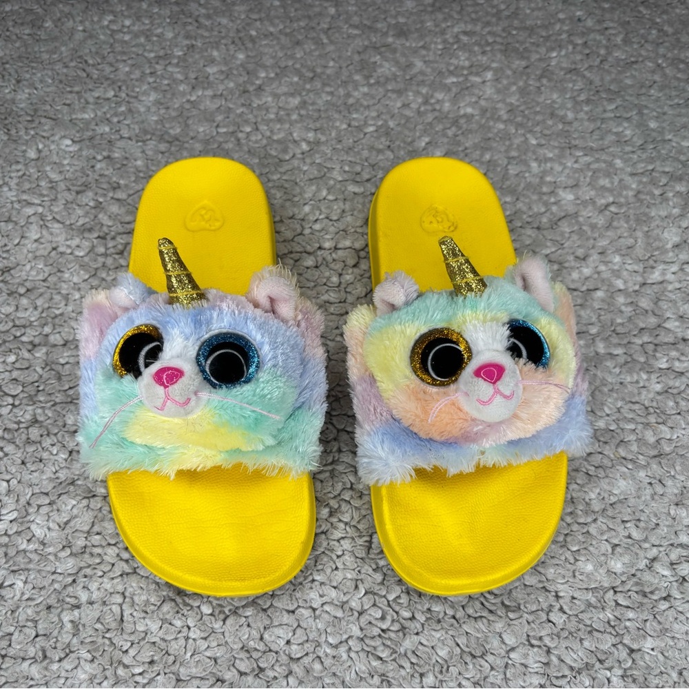 Ty Fashion Multicolor Plush Cat Slides - Picture 3 of 5
